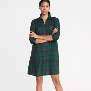 Old Navy Plaid Swing Shirt Dress